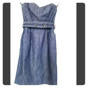 Trina Turk sweetheart strapless dress with belt